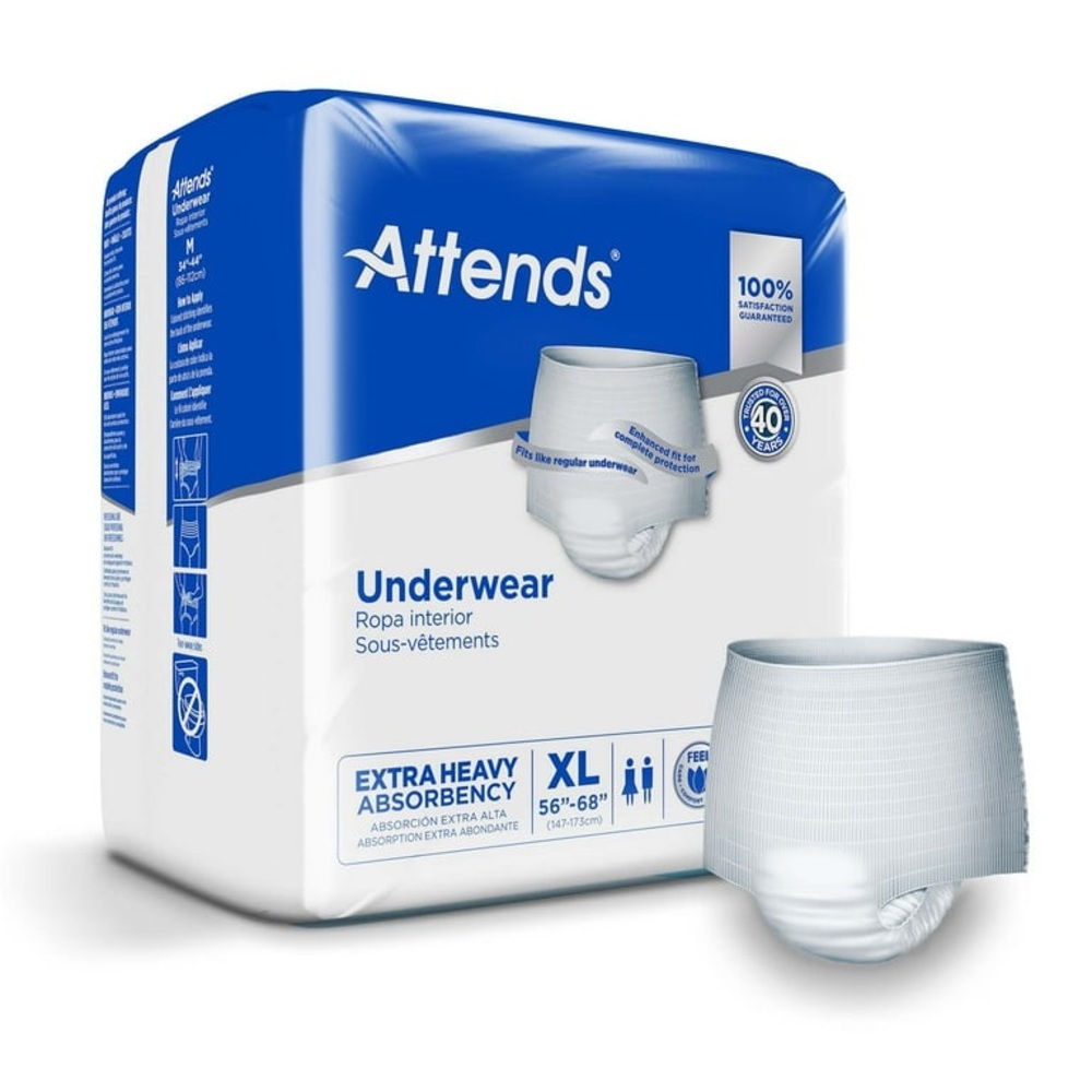 ATTENDS Disposable Underwear Pull On w/Tear Away Seams X-L 14 count